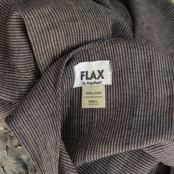 FLAX by Angelheart striped maxi dress lagenlook linen women’s - Picture 7 of 7